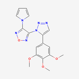 molecular formula C17H16N6O4 B11055969 3-(1H-pyrrol-1-yl)-4-[5-(3,4,5-trimethoxyphenyl)-1H-1,2,3-triazol-1-yl]-1,2,5-oxadiazole 