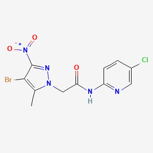 2-(4-bromo-5-methyl-3-nitro-1H-pyrazol-1-yl)-N-(5-chloropyridin-2-yl)acetamide