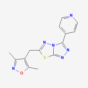 molecular formula C14H12N6OS B11056009 6-[(3,5-Dimethyl-1,2-oxazol-4-yl)methyl]-3-(pyridin-4-yl)[1,2,4]triazolo[3,4-b][1,3,4]thiadiazole 