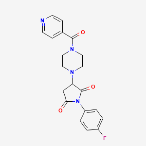 molecular formula C20H19FN4O3 B11056026 1-(4-Fluorophenyl)-3-[4-(pyridin-4-ylcarbonyl)piperazin-1-yl]pyrrolidine-2,5-dione 