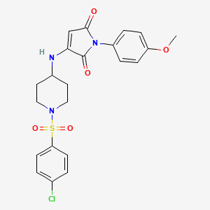 molecular formula C22H22ClN3O5S B11056029 3-({1-[(4-chlorophenyl)sulfonyl]piperidin-4-yl}amino)-1-(4-methoxyphenyl)-1H-pyrrole-2,5-dione 