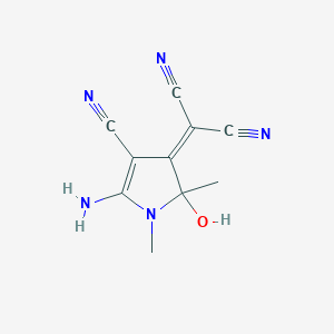 Propanedinitrile, 2-(5-amino-4-cyano-1,2-dihydro-2-hydroxy-1,2-dimethyl-3H-pyrrol-3-yliden)-