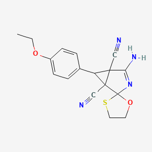 4-Amino-6-(4-ethoxyphenyl)spiro[3-azabicyclo[3.1.0]hex-3-ene-2,2'-[1,3]oxathiolane]-1,5-dicarbonitrile