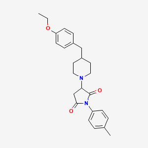 molecular formula C25H30N2O3 B11056051 3-[4-(4-Ethoxybenzyl)piperidin-1-yl]-1-(4-methylphenyl)pyrrolidine-2,5-dione 