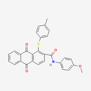 molecular formula C29H21NO4S B11056059 N-(4-methoxyphenyl)-1-[(4-methylphenyl)sulfanyl]-9,10-dioxo-9,10-dihydroanthracene-2-carboxamide 