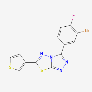 3-(3-Bromo-4-fluorophenyl)-6-(thiophen-3-yl)[1,2,4]triazolo[3,4-b][1,3,4]thiadiazole