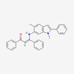 molecular formula C31H26N2O B11056080 (2Z)-3-[(1,5-dimethyl-2-phenyl-1H-indol-6-yl)amino]-1,3-diphenylprop-2-en-1-one 