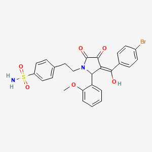 molecular formula C26H23BrN2O6S B11056092 4-(2-{3-[(4-bromophenyl)carbonyl]-4-hydroxy-2-(2-methoxyphenyl)-5-oxo-2,5-dihydro-1H-pyrrol-1-yl}ethyl)benzenesulfonamide 