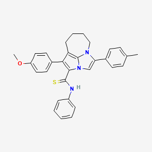 1-(4-Methoxyphenyl)-4-(4-methylphenyl)-N~2~-phenyl-5,6,7,8-tetrahydro-2A,4A-diazacyclopenta[CD]azulene-2-carbothioamide