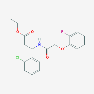 Ethyl 3-(2-chlorophenyl)-3-{[(2-fluorophenoxy)acetyl]amino}propanoate