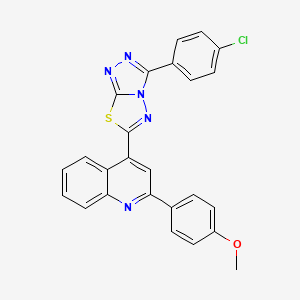 molecular formula C25H16ClN5OS B11056108 4-[3-(4-Chlorophenyl)[1,2,4]triazolo[3,4-b][1,3,4]thiadiazol-6-yl]-2-(4-methoxyphenyl)quinoline 