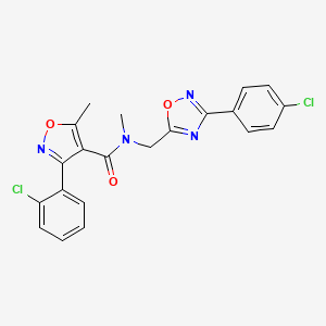 3-(2-chlorophenyl)-N-{[3-(4-chlorophenyl)-1,2,4-oxadiazol-5-yl]methyl}-N,5-dimethyl-1,2-oxazole-4-carboxamide