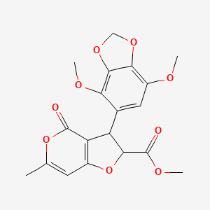 methyl 3-(4,7-dimethoxy-1,3-benzodioxol-5-yl)-6-methyl-4-oxo-2,3-dihydro-4H-furo[3,2-c]pyran-2-carboxylate