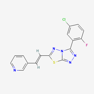 3-(5-chloro-2-fluorophenyl)-6-[(E)-2-(pyridin-3-yl)ethenyl][1,2,4]triazolo[3,4-b][1,3,4]thiadiazole