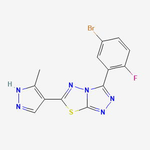 3-(5-bromo-2-fluorophenyl)-6-(5-methyl-1H-pyrazol-4-yl)[1,2,4]triazolo[3,4-b][1,3,4]thiadiazole