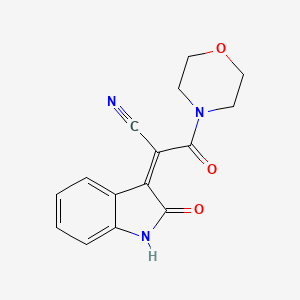 (2Z)-3-(morpholin-4-yl)-3-oxo-2-(2-oxo-1,2-dihydro-3H-indol-3-ylidene)propanenitrile