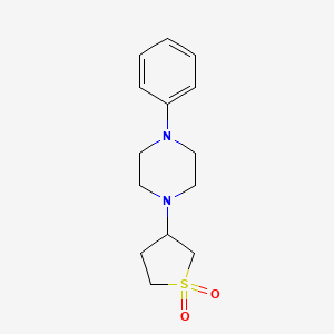 molecular formula C14H20N2O2S B11056191 1-(1,1-Dioxidotetrahydrothiophen-3-yl)-4-phenylpiperazine 