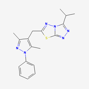 6-[(3,5-dimethyl-1-phenyl-1H-pyrazol-4-yl)methyl]-3-(propan-2-yl)[1,2,4]triazolo[3,4-b][1,3,4]thiadiazole