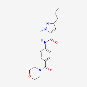 molecular formula C19H24N4O3 B11056212 1-methyl-N-[4-(morpholin-4-ylcarbonyl)phenyl]-3-propyl-1H-pyrazole-5-carboxamide 