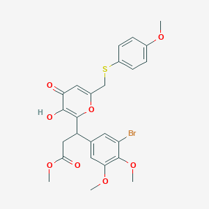 methyl 3-(3-bromo-4,5-dimethoxyphenyl)-3-(3-hydroxy-6-{[(4-methoxyphenyl)sulfanyl]methyl}-4-oxo-4H-pyran-2-yl)propanoate