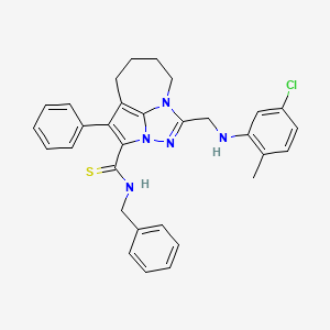 N-benzyl-1-{[(5-chloro-2-methylphenyl)amino]methyl}-4-phenyl-5,6,7,8-tetrahydro-2,2a,8a-triazacyclopenta[cd]azulene-3-carbothioamide