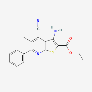 molecular formula C18H15N3O2S B11056282 Ethyl 3-amino-4-cyano-5-methyl-6-phenylthieno[2,3-b]pyridine-2-carboxylate 