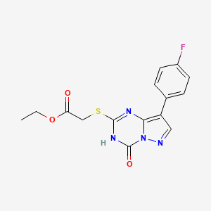 Ethyl {[8-(4-fluorophenyl)-4-hydroxypyrazolo[1,5-a][1,3,5]triazin-2-yl]sulfanyl}acetate