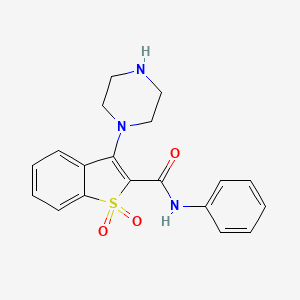 N-phenyl-3-(piperazin-1-yl)-1-benzothiophene-2-carboxamide 1,1-dioxide