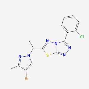 6-[1-(4-bromo-3-methyl-1H-pyrazol-1-yl)ethyl]-3-(2-chlorophenyl)[1,2,4]triazolo[3,4-b][1,3,4]thiadiazole