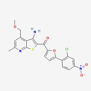 [3-Amino-4-(methoxymethyl)-6-methylthieno[2,3-b]pyridin-2-yl][5-(2-chloro-4-nitrophenyl)furan-2-yl]methanone