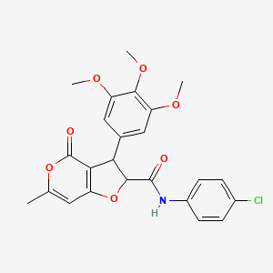 N-(4-chlorophenyl)-6-methyl-4-oxo-3-(3,4,5-trimethoxyphenyl)-2,3-dihydro-4H-furo[3,2-c]pyran-2-carboxamide