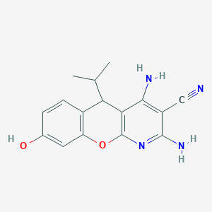 2,4-diamino-8-hydroxy-5-(propan-2-yl)-5H-chromeno[2,3-b]pyridine-3-carbonitrile