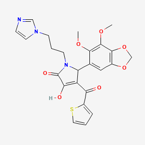 5-(6,7-dimethoxy-1,3-benzodioxol-5-yl)-3-hydroxy-1-[3-(1H-imidazol-1-yl)propyl]-4-(thiophen-2-ylcarbonyl)-1,5-dihydro-2H-pyrrol-2-one