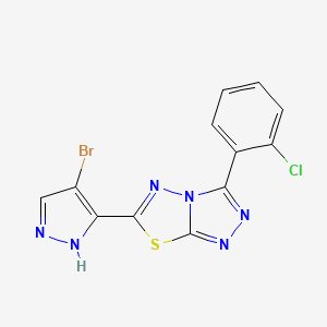 6-(4-bromo-1H-pyrazol-3-yl)-3-(2-chlorophenyl)[1,2,4]triazolo[3,4-b][1,3,4]thiadiazole