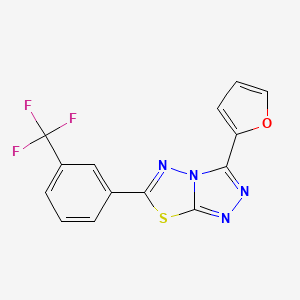 3-(Furan-2-yl)-6-[3-(trifluoromethyl)phenyl][1,2,4]triazolo[3,4-b][1,3,4]thiadiazole