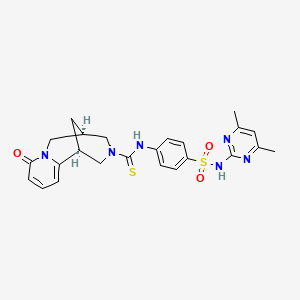 molecular formula C24H26N6O3S2 B11056491 (1S,5R)-N-{4-[(4,6-dimethylpyrimidin-2-yl)sulfamoyl]phenyl}-8-oxo-1,5,6,8-tetrahydro-2H-1,5-methanopyrido[1,2-a][1,5]diazocine-3(4H)-carbothioamide 