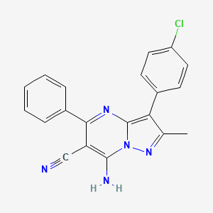 7-Amino-3-(4-chlorophenyl)-2-methyl-5-phenylpyrazolo[1,5-a]pyrimidin-6-yl cyanide