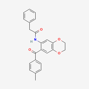 N-{7-[(4-methylphenyl)carbonyl]-2,3-dihydro-1,4-benzodioxin-6-yl}-2-phenylacetamide