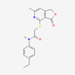 N-(4-ethylphenyl)-2-[(6-methyl-3-oxo-1,3-dihydrofuro[3,4-c]pyridin-4-yl)sulfanyl]acetamide