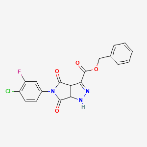 Benzyl 5-(4-chloro-3-fluorophenyl)-4,6-dioxo-1,3a,4,5,6,6a-hexahydropyrrolo[3,4-c]pyrazole-3-carboxylate