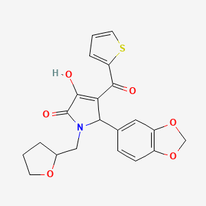 5-(1,3-benzodioxol-5-yl)-3-hydroxy-1-(tetrahydrofuran-2-ylmethyl)-4-(thiophen-2-ylcarbonyl)-1,5-dihydro-2H-pyrrol-2-one