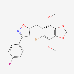 5-[(6-Bromo-4,7-dimethoxy-1,3-benzodioxol-5-yl)methyl]-3-(4-fluorophenyl)-4,5-dihydro-1,2-oxazole