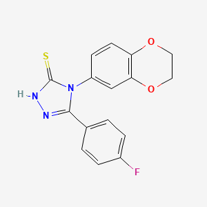 4-(2,3-dihydro-1,4-benzodioxin-6-yl)-3-(4-fluorophenyl)-1H-1,2,4-triazole-5-thione