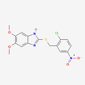 2-[(2-chloro-5-nitrobenzyl)sulfanyl]-5,6-dimethoxy-1H-benzimidazole