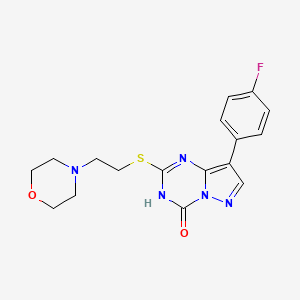 8-(4-fluorophenyl)-2-{[2-(morpholin-4-yl)ethyl]sulfanyl}pyrazolo[1,5-a][1,3,5]triazin-4(3H)-one