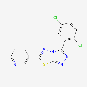 molecular formula C14H7Cl2N5S B11056654 3-[3-(2,5-Dichlorophenyl)-[1,2,4]triazolo[3,4-b][1,3,4]thiadiazol-6-yl]pyridine 