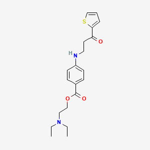 molecular formula C20H26N2O3S B11056657 2-(Diethylamino)ethyl 4-{[3-oxo-3-(thiophen-2-yl)propyl]amino}benzoate 