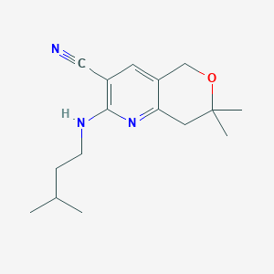 5H-Pyrano[4,3-b]pyridine-3-carbonitrile, 7,8-dihydro-7,7-dimethyl-2-[(3-methylbutyl)amino]-