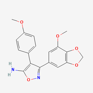 3-(7-Methoxy-1,3-benzodioxol-5-yl)-4-(4-methoxyphenyl)-1,2-oxazol-5-amine