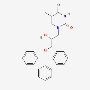 molecular formula C27H26N2O4 B11056748 1-[2-hydroxy-3-(trityloxy)propyl]-5-methylpyrimidine-2,4(1H,3H)-dione 